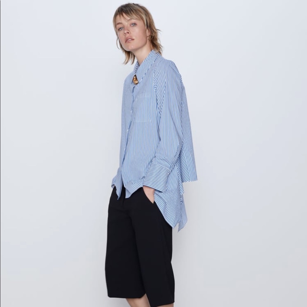 NWT Zara asymmetrical button down